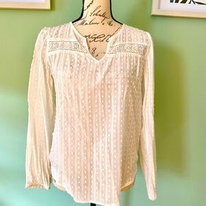 Elegant White Women's Banana Republic Top Size Large